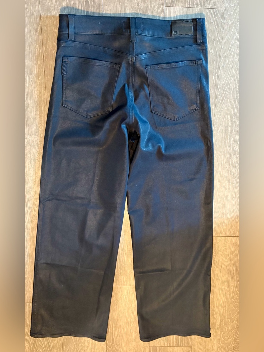 Paige Sasha High Rise Wide Leg Coated Faux Leather Jeans - Picture 3 of 10